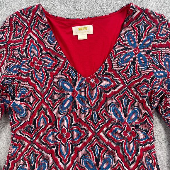 Maeve By Anthropologie Abito Barrie Sweater Dress Womens XS Petite Red Knit Wool - Picture 5 of 11